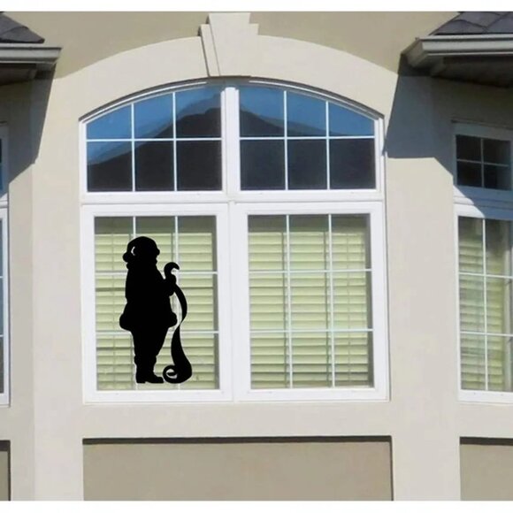 Large Christmas Santa Claus with Naughty or Nice List Window Cling Silhouette - Picture 6 of 6